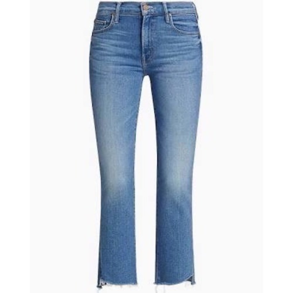 MOTHER The Insider Crop Step Fray Jeans Monk In The Middle Blue High Rise 29‎